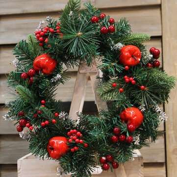 30cm Wall Hanging Christmas Wreath Handmade Front Door Hanging Pendant Garland Home Decorations Supp
