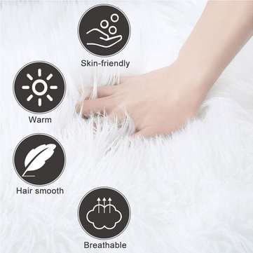 30cm Plain Fluffy Area Rugs Round Pad Carpet Hairy Fur Bedroom Carpet Mat New