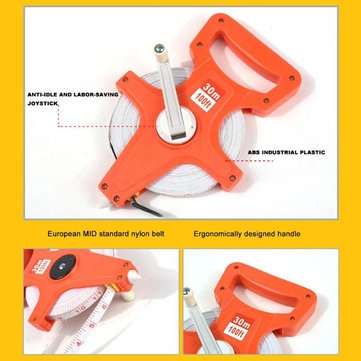 30M Handheld Tape Measure Retractable Metric Portable Sewing Measuring Taper Height Ruler