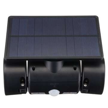 30LED Solar Power PIR Motion Sensor Wall Light Adjustable Dual Head Outdoor Spot Lamp