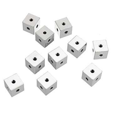 30pcs 10x10x10mm Six-sided Copper Fixed Block Six Sides Nut Plate Connection Block 10 * 10 * 10 Squa