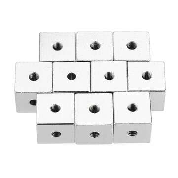 30pcs 10x10x10mm Six-sided Copper Fixed Block Six Sides Nut Plate Connection Block 10 * 10 * 10 Squa