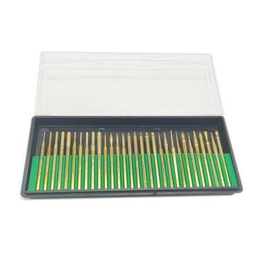 30pcs 3mm Titanium Diamond Grinding Head Grinder Drill Bit Abrasive Tool For Rotary Tool