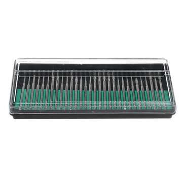 30pcs 3mm Shank Diamond Grinding Burr Needle Point Engraving Carving Polishing Glass Jade Stone Dril
