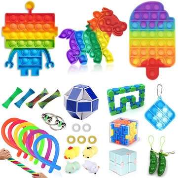 30pcs Fidget Toys Sensory Set Decompression Artifact Puzzle Toys Set Anti Stress Fidge... (TYPE: #2)