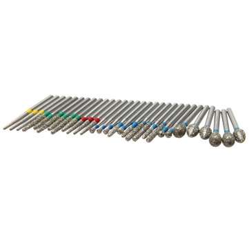 30pcs Diamond Polishing Grinding Heads Diamond Disinfection Burrs High Speed Handpieces