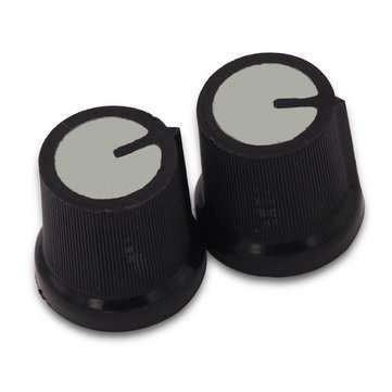 30Pcs Grey Plastic For Rotary Taper Potentiometer Hole 6mm Knob