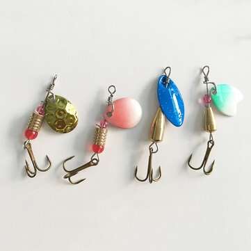 30pcs Metal Spinners lure box Ideal Perch Salmon Pike trout Fishing Hooks + Box
