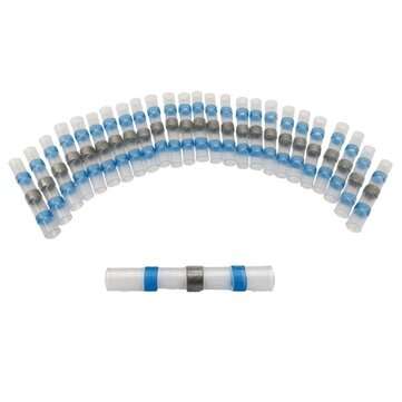 30PCS Solder Seal Heat Shrink Butt Splice Connectors Fully Insulated Waterproof Soldering Sleeve Tub
