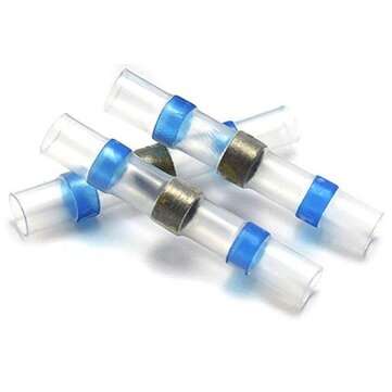 30PCS Solder Seal Heat Shrink Butt Splice Connectors Fully Insulated Waterproof Soldering Sleeve Tub