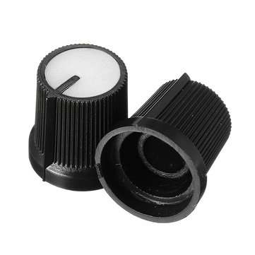 30Pcs White Plastic For Rotary Taper Potentiometer Hole 6mm Knob