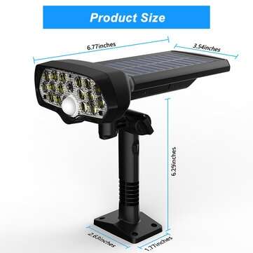 30W 16LED Solar Panel Street Light PIR Motion Sensor 360 Diming Outdoor Wall Lamp for Garden Road