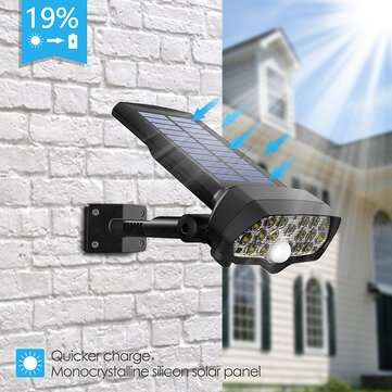 30W 16LED Solar Panel Street Light PIR Motion Sensor 360 Diming Outdoor Wall Lamp for Garden Road