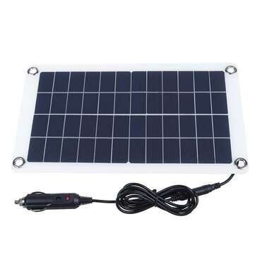 30W 12V Solar Panel Monocrystalline Silicon Battery Charger Kit 0-800MA Silicon