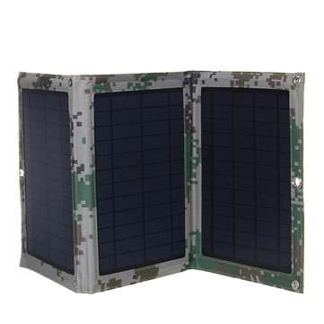 30W 5V Foldable Solar Power Bank Charger Solar Panel Package with Dual USB for Backpack Camping Hiki
