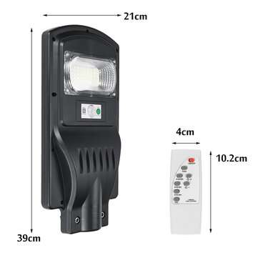 30W LED Solar Light Radar PIR Induction Outdoor Street Wall Lamp + Remote Control