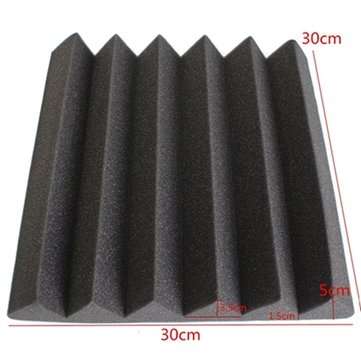 30X30x5cm Soundproofing Acoustic Wedge Foam Black Sound Absorption Treatment Panel