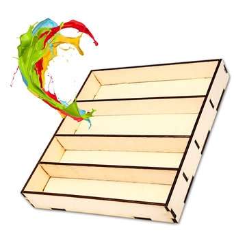 311 x 290 x 45mm Wooden Paint Bottle Rack Model Organizer Acrylics Paint Storage Stand Holder Box
