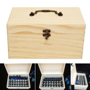 32 Grids Wooden Bottles Box  Container Organizer Storage for Essential Oil Aromatherapy