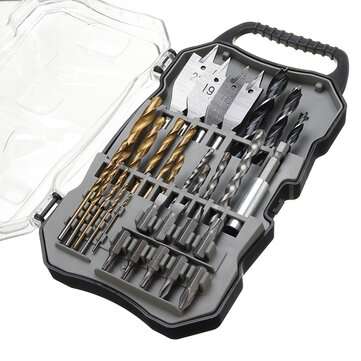 31Pcs Titanium Coated Hole Saw Cutting Set 1/4 Inch Hex Shank Magnetic Connecting Rod Screwdriver Bi
