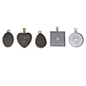31Pcs Time Gem Epoxy Mould Combination Set With Round Oval Alloy Base