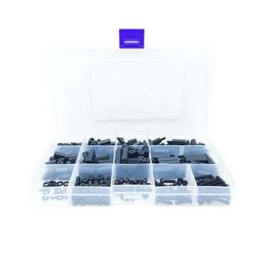320Pcs M3 Plastic Nylon Single /Double-Pass Hexagon Isolation Column with Screw Nut Gasket Combinati