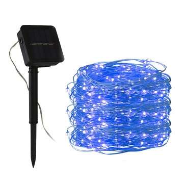 32m 300LED Solar String Lamp Fairy Lights Wedding Party Christmas Holidays Decor (LIGHT COLOR: BLUE)