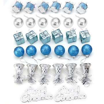 32PCS Christmas Xmas Tree Decorations Hanging Ornaments Baubles Balls Drums Bells (TYPE: K10PRO)