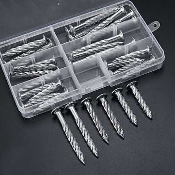 32Pcs Galvanized Threaded Nail Expansion Screw Nails Door Frame and Safety Speed Bump Fixing Pull Bu