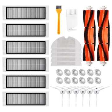 33Pcs Side Brush Roll Brush HEPA Filter Suitable for Xiaomi 1S Roborock Robot S50 S51 S55 S5 S6 Clea