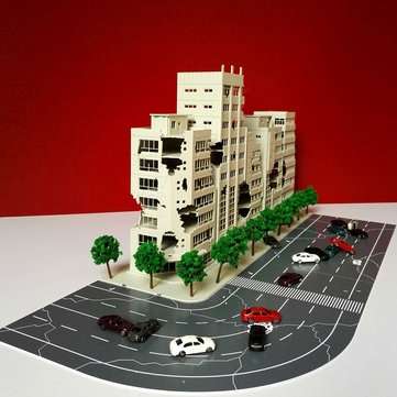 33Pcs 1:144 Battle Damaged Building Outland Model Railway Office Scene For Gundam Gift