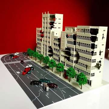 33Pcs 1:144 Battle Damaged Building Outland Model Railway Office Scene For Gundam Gift