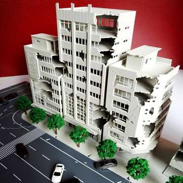 33Pcs 1:144 Battle Damaged Building Outland Model Railway Office Scene For Gundam Gift