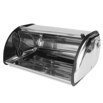 342114.5cm Stainless Steel Bread Box Storage Bin Keeper Food Kitchen Container