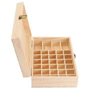34 Grids Wooden Bottles Box Container Organizer Storage for Essential Oil Aromatherapy