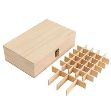 34 Grids Wooden Bottles Box Container Organizer Storage for Essential Oil Aromatherapy