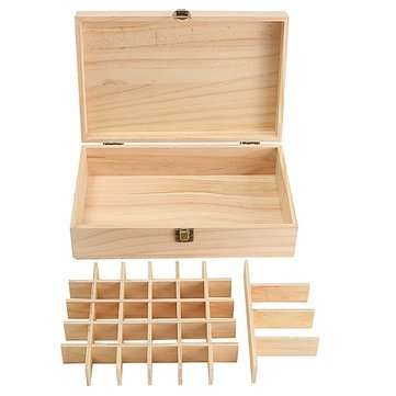 34 Grids Wooden Bottles Box Container Organizer Storage for Essential Oil Aromatherapy