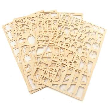 34 Pcs DIY Puzzle Miniature 1:12 Dollhouse Furniture For Dolls Mini 3D Wooden DIY Building Model Edu