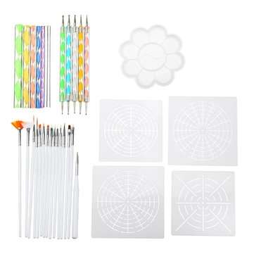 33Pcs/Set Acrylic Stick Mandala Painting Tool Stencil Carving Pottery Tool DIY Decorations