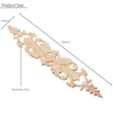 33X6cm Wood Carved Applique Onlay Carpenter Frame Decal Home Furniture Decor