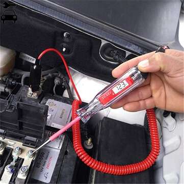 3-48V Car Digital Electric Voltage Tester Pen Probe Detector Diagnostic Tool with LCD Screen Spring
