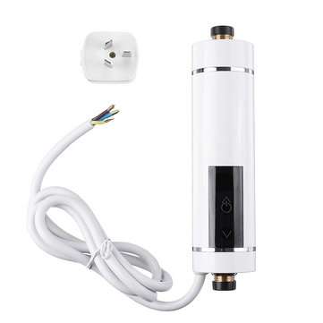 3500/5500W 220V Tankless 3S Instant Electric Hot Water Heater Kitchen Home Shower (COLOR.: WHITE)