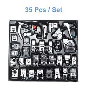 35/52Pcs Domestic Sewing Machine Presser Foot Feet Set Multi Function Kit (QUANTITY: 35PCS)