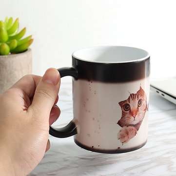 350ml Cat Lover Morphing Mug Heat Sensitive Color Changing Coffee Mugs Cup Gifts