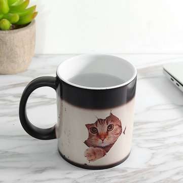 350ml Cat Lover Morphing Mug Heat Sensitive Color Changing Coffee Mugs Cup Gifts
