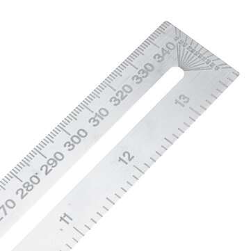350mm Multifunctional Angle Drawing Ruler with Imperial and Metric Scale Hole Positioning Ruler Wood
