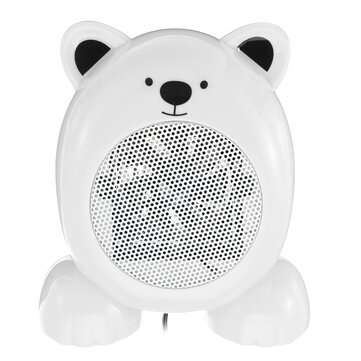 350W Mini Electric Heater Fan Heater Cartoon Bear Shape Handheld Heater Office Ho... (COLOR.: WHITE)