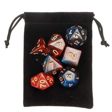 35Pcs Acrylic Polyhedral Dice 7 Colors Various Shape Dice With Bags for DND RPG MTG Role Playing Boa