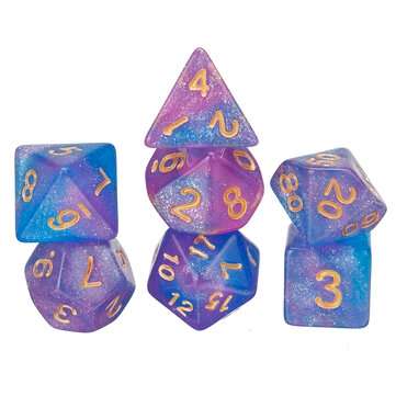35Pcs Acrylic Polyhedral Dice 7 Colors Various Shape Dice With Bags for DND RPG MTG Role Playing Boa