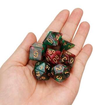 35Pcs Acrylic Polyhedral Dice 7 Colors Various Shape Dice With Bags for DND RPG MTG Role Playing Boa